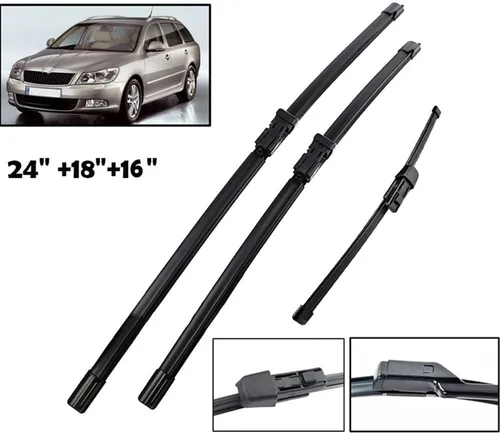 Vista 2 de Wiper Front & Rear Wiper Blades Set Compatible with Skoda Superb B6 Combi Estate 2008-2015 Windshield Windscreen Window 24"18"16