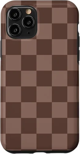 Vista 29 de Marrón clásico a cuadros, patrón de tablero de ajedrez moda caso para iPhone 17