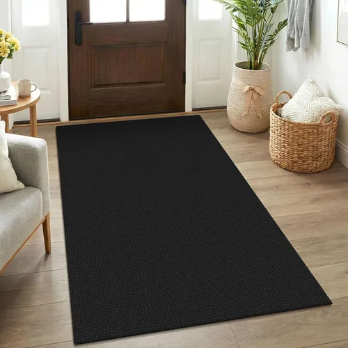 Vista 228 de KOZYFLY - Tapete para puerta de interior, lavable, pequeña, antideslizante, con respaldo de goma, felpudo de algodón para el hogar, color negro