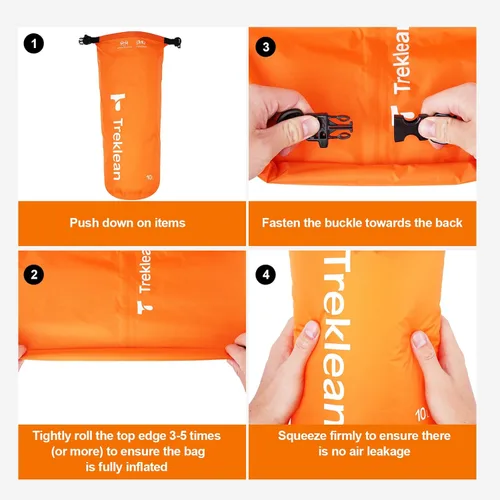 Vista 7 de Bolsa seca, impermeable flotante y ligera, bolsa seca enrollable que mantiene el equipo seco, para kayak, rafting, canotaje, natación, campamento