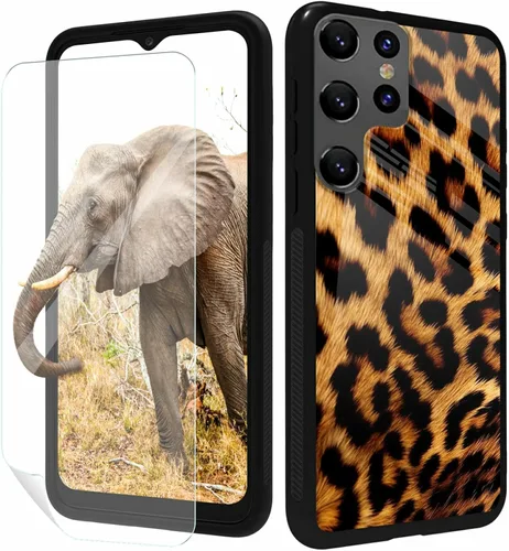 Vista 18 de for Samsung Galaxy A17 5G Phone Case 6.7" with Screen Protector Slim Tempered Glass Back Cover A Purple Cat Design Shockproof Protective Case for