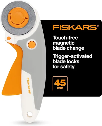 Vista 4 de Fiskars Cortador giratorio con disparador de cambio fácil (45 mm) Blanco