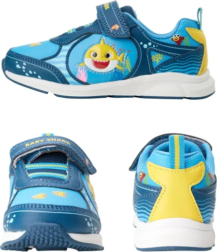 Vista 3 de Nickelodeon Zapatos de tiburón para bebés para niños pequeños, tenis con luz LED sin cordones (niño)