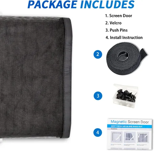 Vista 7 de Pantalla magnética para puerta de garaje para 1 automóvil de 12 x 8 pies, con malla de fibra de vidrio retráctil y parte inferior pesada resistente