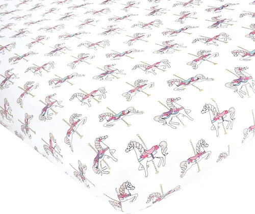 Vista 11 de Hudson Baby Sábana bajera ajustable unisex de algodón para cuna, diseño de animales de granja para niños, talla única