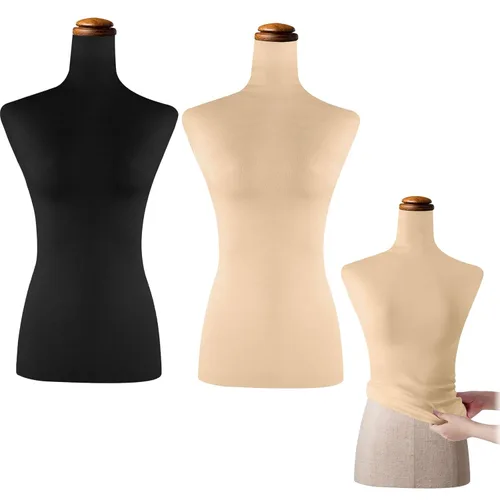 Vista 8 de Peryiter 2 Piezas Funda de Tela para Maniquí Suave y Elástica Cubierta de Maniquí de Ropa para Parte Superior del Cuerpo para Tienda Boutique