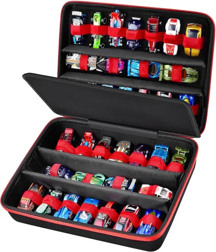 Toy Car Organizer Case Compatible with Hot Wheels, for Matchbox Cars, 36 Slots Portable Storage Carrier, Protective Travel Box with Handle for 1:64