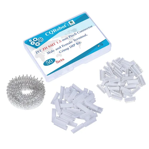 Vista 41 de CQRobot JST EL 4.5 mm de paso 2 pines conector electrónico IC macho, enchufes hembra carcasa y kit de terminales de crimpado en T macho/hembra. 50