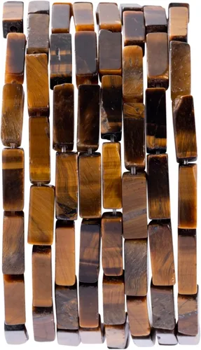 Vista 28 de Cuentas de tubo rectangular de jade africano natural, 0.157 x 0.512 in, 15.0 in/str sueltas semi piedras preciosas para hacer pulseras, collares