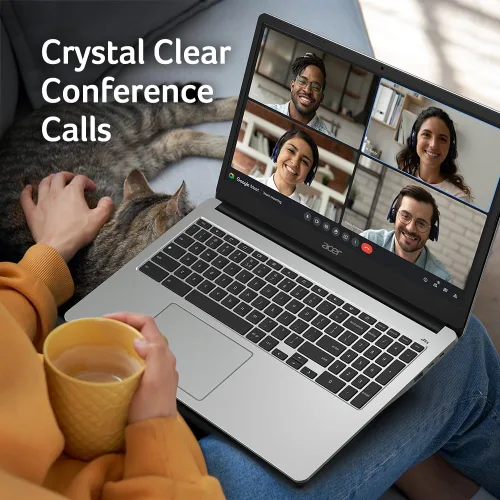 Vista 5 de Acer Chromebook 315 Laptop Intel Celeron N4500, pantalla IPS Full HD de 15.6 pulgadas, gráficos Intel UHD, 4 GB LPDDR4X, 64 GB eMMC, Intel Wi-Fi 6
