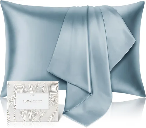 Vista 9 de Funda de almohada de seda de morera 100 % pura para cabello y piel, resistente a los alérgenos, doble cara, 600 hilos de seda con cremallera oculta