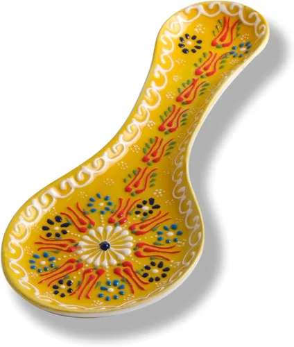 Vista 14 de Soporte de cuchara hecho a mano, soporte de cuchara de cerámica para estufa, soporte de cuchara de 10 pulgadas para encimera de cocina, soporte