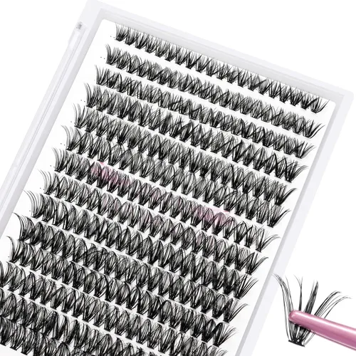 Vista 13 de PRO LASHBEAUTY Pestañas Individuales Estilo 3D 10-18mix Pestañas en Racimo 100D 200D Rizo D Pestañas Wispy Pestañas DIY en Casa