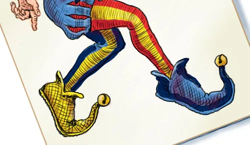 Vista 3 de The Joker - Ilustración de nikola Jokic Nuggets enmarañada, madera de calidad enmarcada y firmada