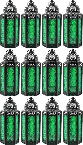 Vista 49 de VELA LANTERNS Farol portavelas decorativo, marroquí, gótico, morado, de 10.5 pulgadas, para mesa o colgar, decoración de Ramadán, decoración