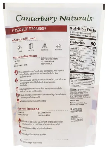 Vista 3 de Canterbury Naturals Kit de comida rápida o lenta de preparación fácil, Stroganoff de carne clásica, bolsa de 5.4 onzas (paquete de 3)