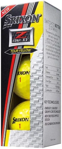Vista 2 de Srixon Z-Star XV 5 Pelotas de golf (3 docenas) 3 docenas amarillas