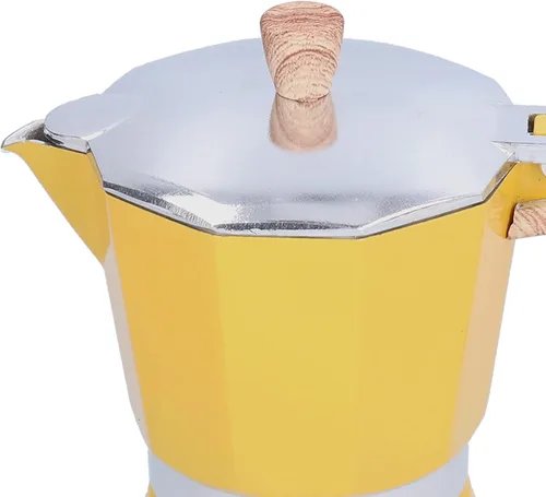 Vista 8 de Cafetera estilo italiano clásico Moka Pot Cafetera cubana Moka Pot Percolator hace un delicioso café de aluminio para cocina, hogar, cafetería