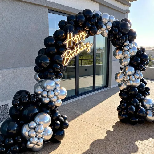 Vista 5 de 100 globos negros pequeños de 5 pulgadas