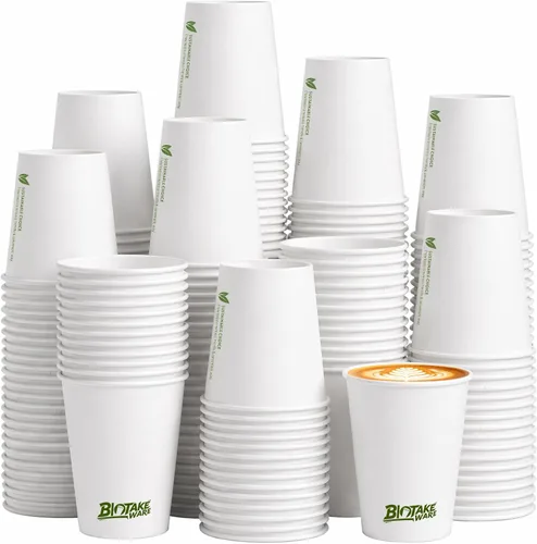 Vista 8 de Vasos de papel de 8 onzas, paquete de 300 tazas de café desechables para bebidas calientes y frías, resistentes con forro resistente a fugas