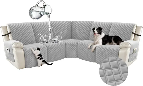 Vista 90 de Arfntevss Fundas Impermeables para Sofá Seccional Reclinable para Sofá Seccional Reclinable en Forma de L Antideslizante Lavable Funda