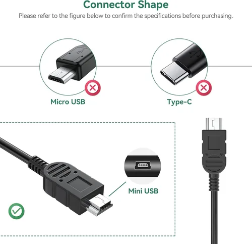 Vista 6 de FITE ON Adaptador de 5 V + mini cable USB de repuesto para escáner FOXWELL NT301 NT201 NT510 NT604 NT624 NT630 OBD2 escáner de diagnóstico
