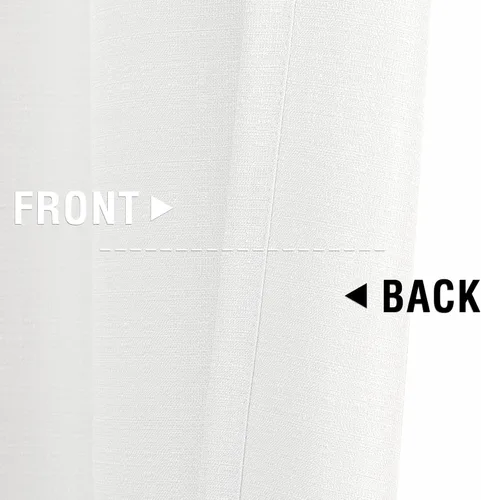 Vista 3 de Lazzzy Cortinas de cocina con textura de lino, cortinas semitransparentes para sala de estar, cortinas filtrantes de luz de 24 pulgadas de largo