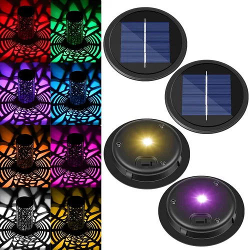 Vista 7 de Piezas de repuesto de luz solar, paquete de 2 luces solares de repuesto, insertos de luz solar de 8 lúmenes para linternas, caja de batería