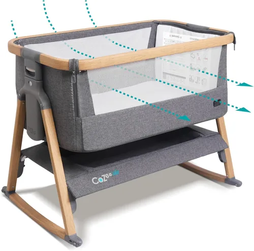 Vista 13 de Tutti Bambini CoZee® Moisés y Cuna de Cabecera 2 en 1 para Bebé - Moisés de Cabecera de Plegado Rápido, Cuna para Bebé con 6 Alturas de Colchón