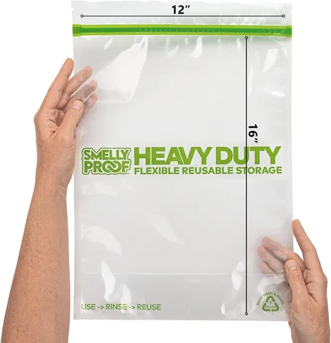 Vista 3 de 50 x HEAVY DUTY 5mils Thick Dishwasher-Safe STAND-UP Reusable Bags, US-MADE, Extra Durable Washable Reclosable Food Storage Extra Large Bags, XXL