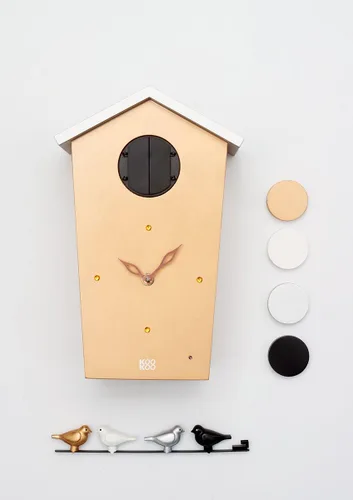 Vista 10 de KOOKOO Casa de Pájaros de Cobre Edición Limitada, Reloj de Cuco de Diseño Moderno con 12 Voces Naturales de Pájaros o Llamada de Cuco