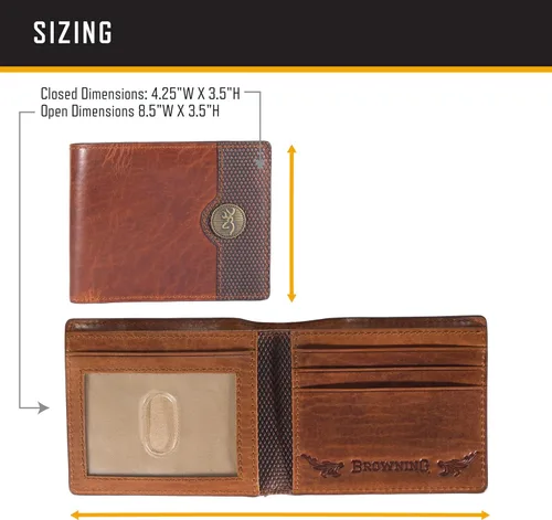Vista 4 de Browning - Billeteras resistentes y occidentales para hombre, de servicio pesado, disponibles en múltiples estilos Rugged, Western, Heavy-Duty