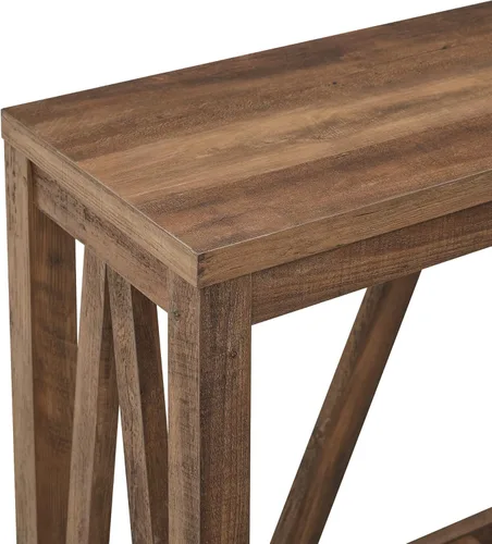 Vista 6 de Walker Edison Modern Farmhouse Accent Entryway Table Entry Table Living Room End Table, 52 Inch, Rustic Oak