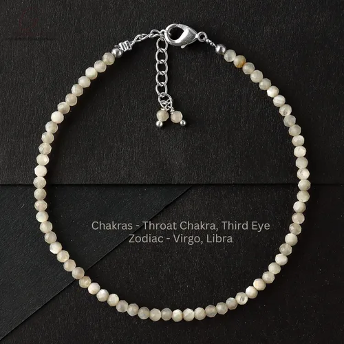 Vista 4 de Pulsera de cuentas de piedras preciosas de 0.118 in