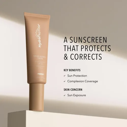 Vista 3 de HydroPeptide Solar Defense Face Protector solar, SPF 50 de amplio espectro, no tintado, hidratante y rico en antioxidantes, 1.7 onzas