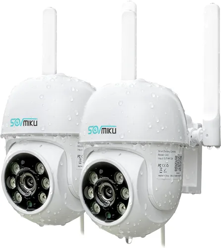 SOVMIKU 2CA3 AI Auto Tracking 2K Cámara de seguridad inalámbrica para exteriores, audio bidireccional, fácil de configurar, cable de alimentación de