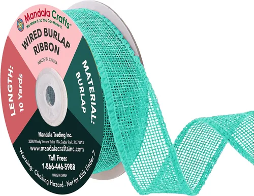Vista 51 de Mandala Crafts Cinta de arpillera rosa con alambre de 1 pulgada de ancho para manualidades, rollo de 10 yardas de cinta rústica de arpillera