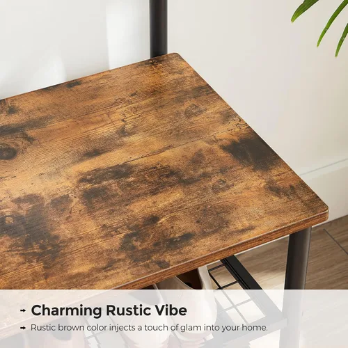 Vista 9 de VASAGLE DAINTREE UHSR47BX - Perchero y banco de almacenamiento, árbol estilo tubo con 9 ganchos, multifuncional, marco de acero resistente
