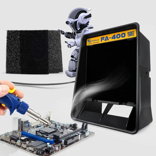 Antidious Extractor de humos Filtro portátil para soldadura anti-ESD, para soldar, equipo de extracción de ventiladores de bricolaje con carbón