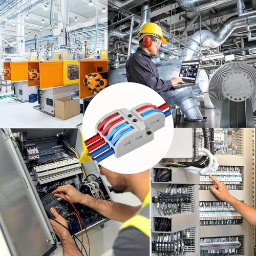 Vista 7 de NineLeaf 10 PCS Conectores de Cable de Conexión Rápida, Conector de Cableado Rápido de 2 Entradas 4 Salidas, Conectores Eléctricos Compactos