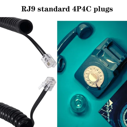 Vista 7 de Paquete de 4 cables de teléfono en espiral de 8 pies sin enrollar/1.4 pies con 4 unidades de cable giratorio de 360 grados, cable giratorio