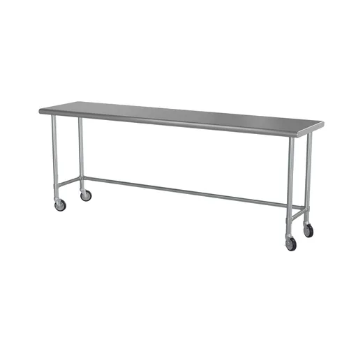 Vista 9 de Mesa de trabajo de base abierta de acero inoxidable 430 de calibre 18 de 24 x 30 pulgadas para cocina comercial, restaurante, cafetería