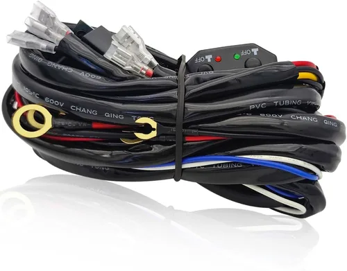 Vista 10 de Kit de arnés de cableado de doble color/haz alto y bajo con control remoto DC12V Máximo 300W 40A Luces LED Cable de núcleo de 14AWG Arnés