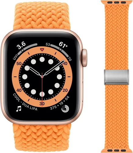 ecband Correa elástica de nailon trenzada Solo Loop compatible con Apple Watch Band UltraSE87654321 para hombres y mujeres, correa deportiva suave