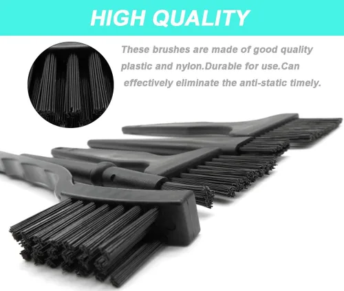 Vista 3 de Juego de cepillos antiestáticos 11 en 1 con paño de limpieza de microfibra, pequeño mango de plástico portátil, kit de cepillo de limpieza de nailon