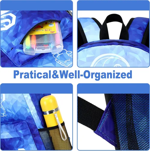 Vista 5 de Mochila escolar para estudiantes, mochila de viaje para adolescentes