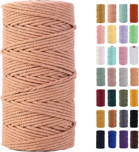 Vista 15 de Cuerda de macramé azul aire de 0.079 in x 220 yardas, cuerda de algodón colorido de algodón suave para colgar en la pared, colgadores de plantas