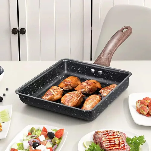 Vista 5 de RUIBOLU Tamagoyaki - Sartén para huevos, sartén para tortilla japonesa, sartén cuadrada para huevos, sartén antiadherente para tortillas, sartén