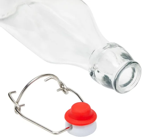 Vista 9 de Botellas de vidrio de 8 onzas con tapón para zumos, vainilla, salsas y aceites (paquete de 6 más cepillo de limpieza)