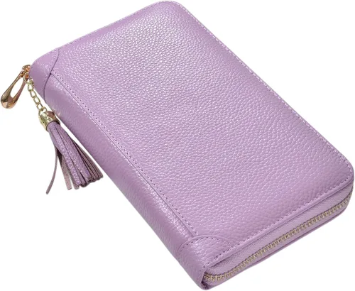 Vista 7 de Easyoulife - Monedero de cuero con cremallera, billetera portatarjetas para mujer, bloqueo RFID